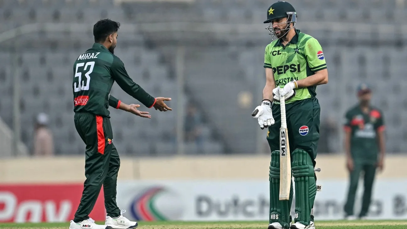 Ban vs Pak 2nd ODI - Salman Agha involved in unusual run-out by Mehidy Hasan Miraz