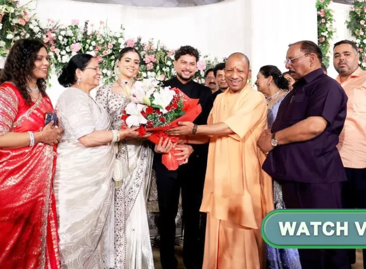 WATCH: Uttar Pradesh CM Yogi Adityanath graces Kuldeep Yadav’s wedding reception in Lucknow
