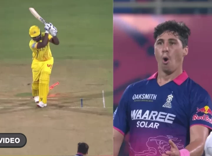 WATCH: Nandre Burger produces jaffa to clean up Sanju Samson during RR vs SRH clash in IPL 2026