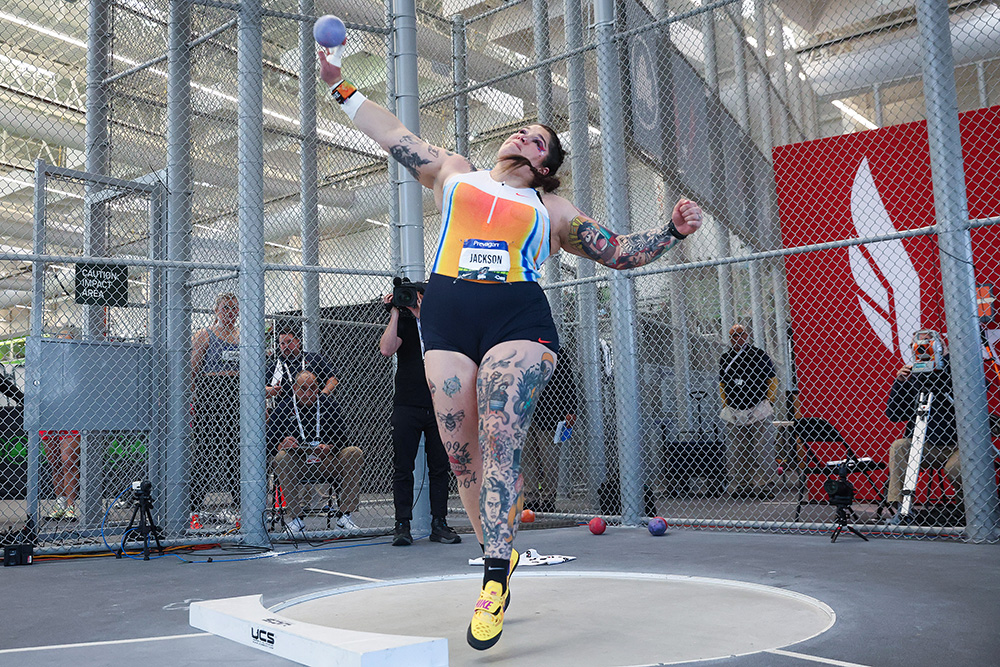 USATF Indoor Champs Women — Reluctant Indoor Putter Jackson Raises AR