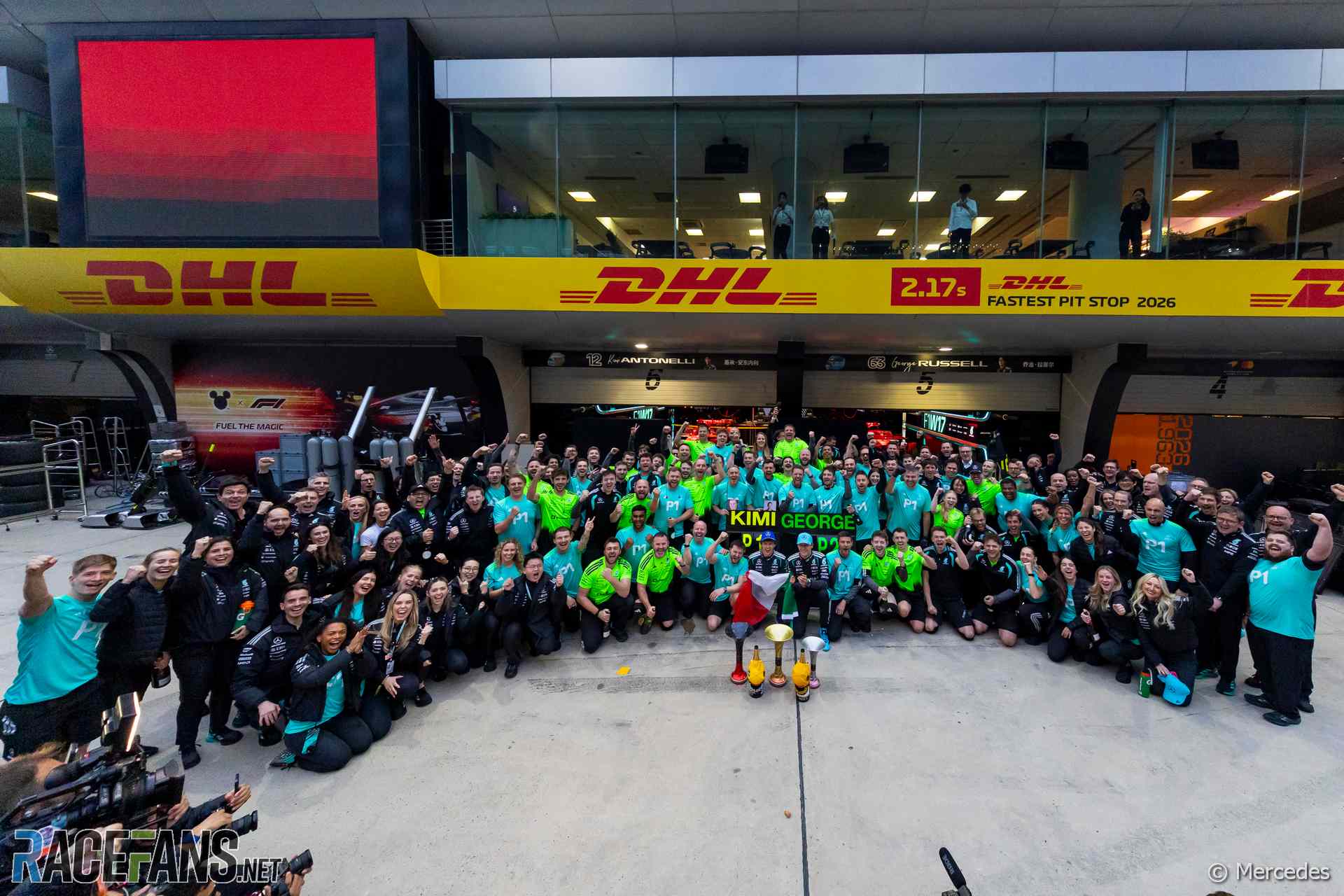 Andrea Kimi Antonelli, George Russell, Mercedes, Shanghai International Circuit, 2026