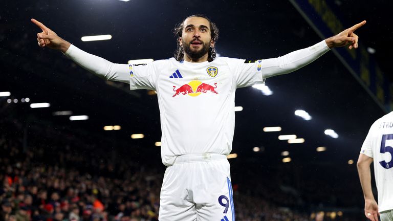 Dominic Calvert-Lewin celebrates scoring against Nottingham Forest