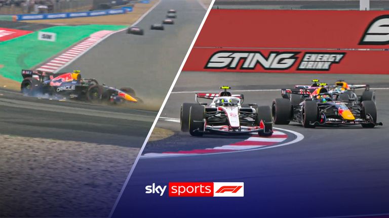Chinese Grand Prix: Lewis Hamilton leads as Isack Hadjar spins out in thrilling start to Chinese GP