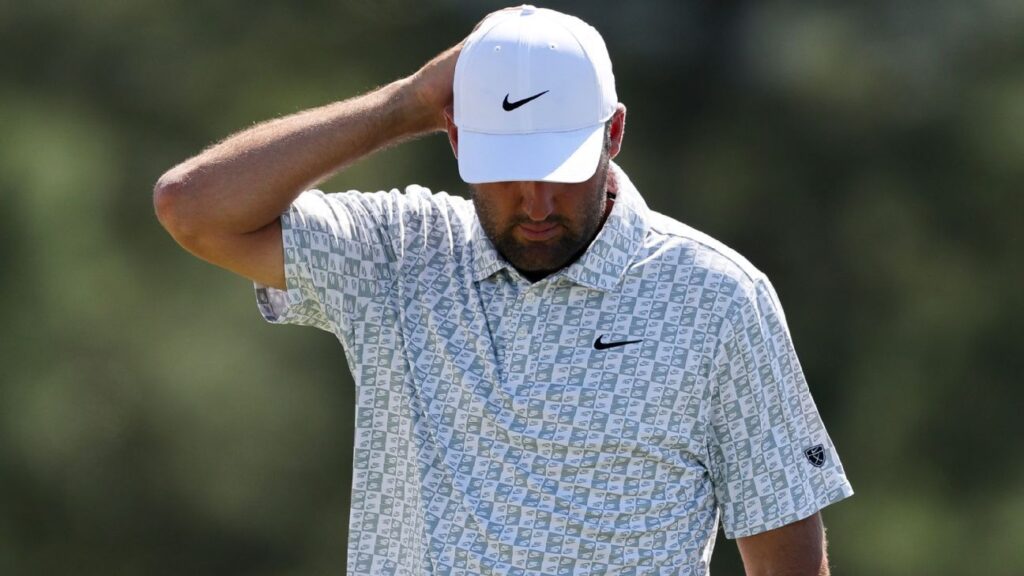 Scottie Scheffler posts 2-over 74 in 2nd round at Masters