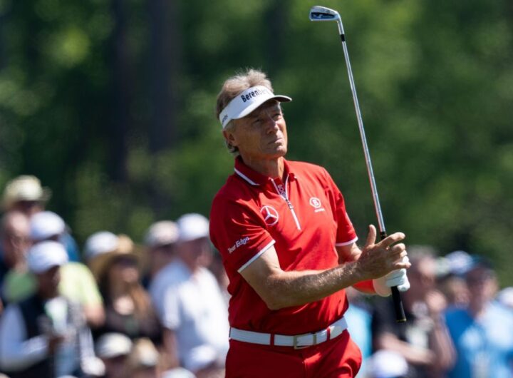 Bernhard Langer, 68, breaks age to share Senior PGA Championship lead
